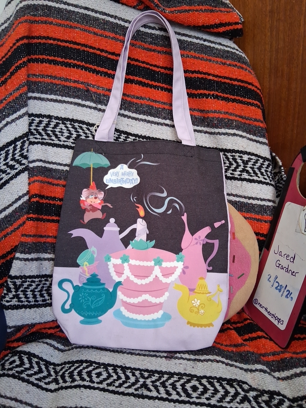 Loungefly Alice In Wonderland Unbirthday Canvas Tote Bag NWT Disney